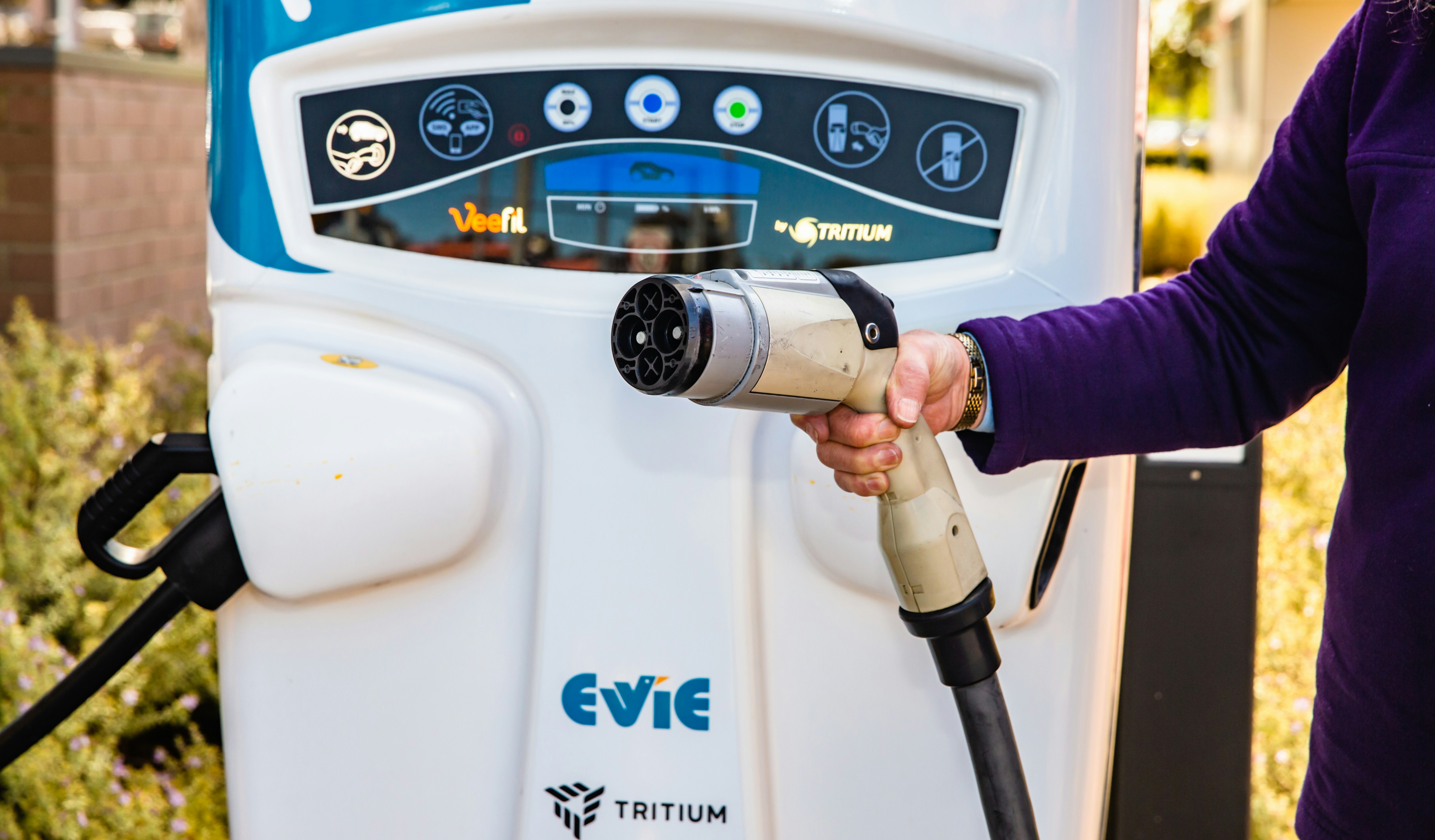 Picture of charging an EV vehicle
